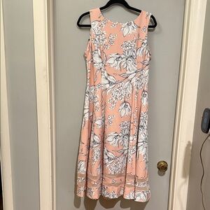Calvin Klein Peach Floral Midi Dress
